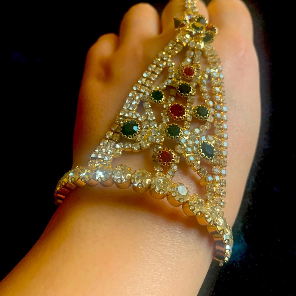 Ring Bracelet Hand Harness Chain Bracelet Rhinestone Gifts for Women Girls